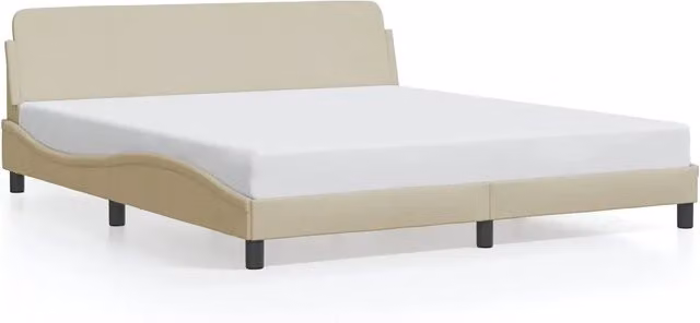 Letto matrimoniale | Letto per adulti | Giroletto Dover Crema 180x200 cm in Tessuto