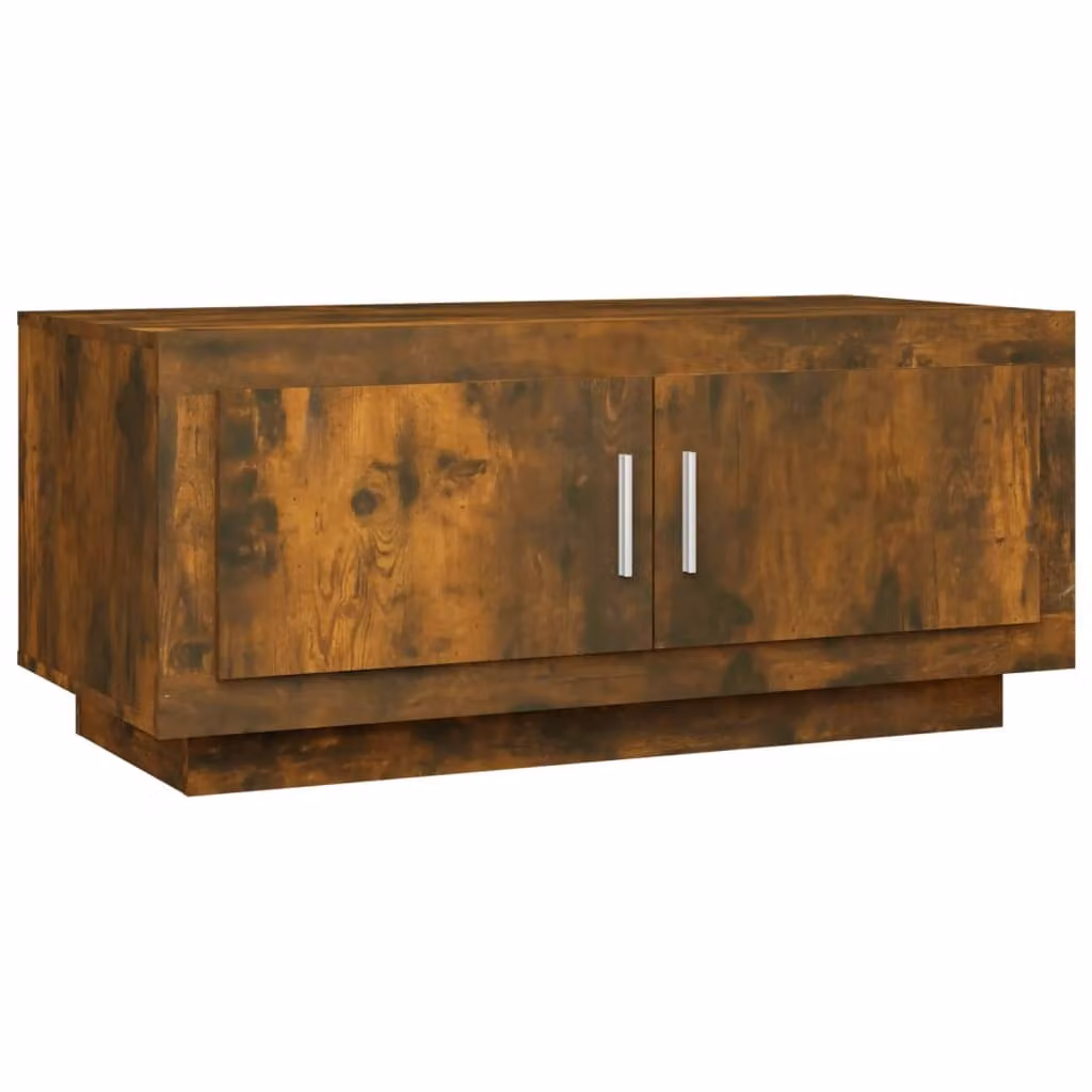 Tavolino da Salotto Rovere Fumo 102x50x45 cm Legno Multistrato