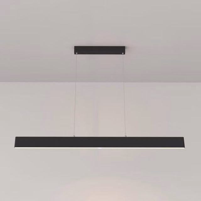 Lampadario A Sospensione Moderno Step Metallo Nero Luce Led Integrato 30W