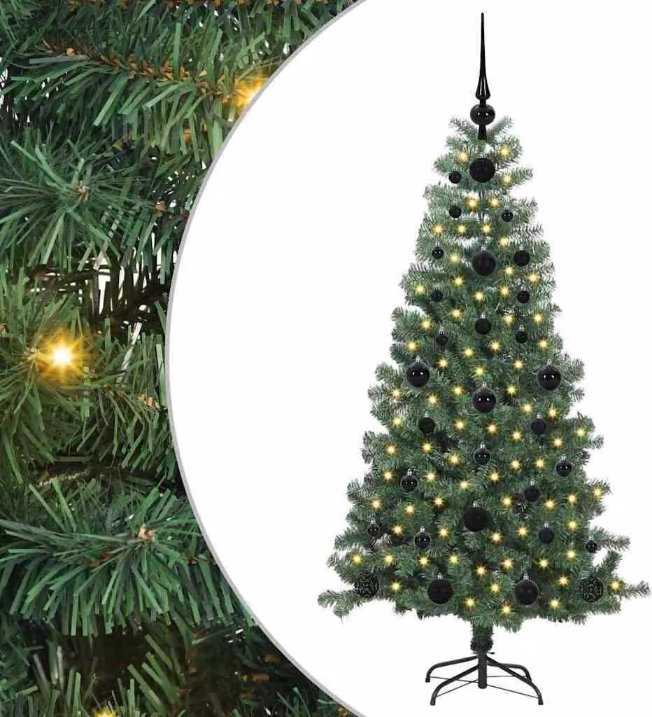 Albero di Natale con 150 LED con supporto Verde 120 cm PVC