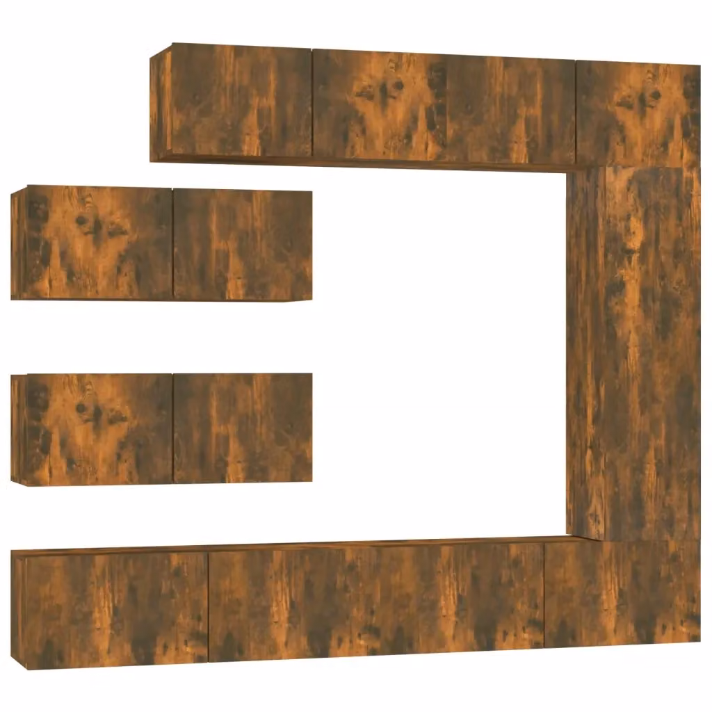 Set di Mobili Porta TV 7 Pezzi vidaXL in Legno Multistrato e MDF Colore Marrone Rovere Fumo – 2