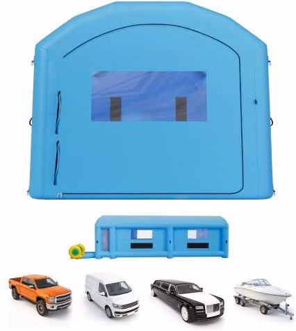 Cabina Gonfiabile per Verniciatura a Spruzzo VEVOR Blu con Soffiatori e Filtro in Cotone, L/P/H: 12 x 5 x 4 m