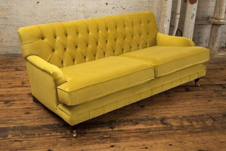 Chesterfield Gelb Couch Sofa Polster 3 Sitzer Couchen Sitz Garnitur Sofas