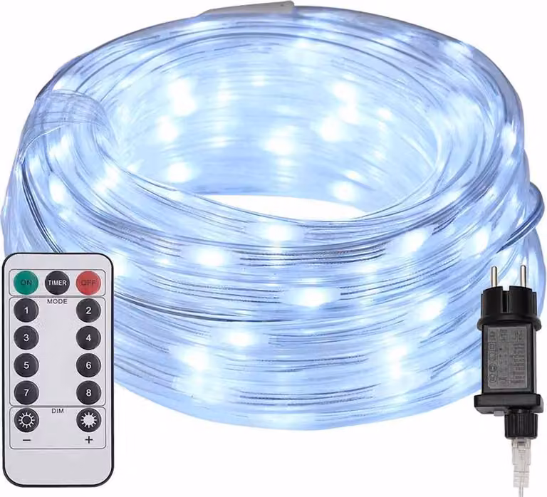 Luce a corda con 120 LED Bianco Freddo 5 m PVC