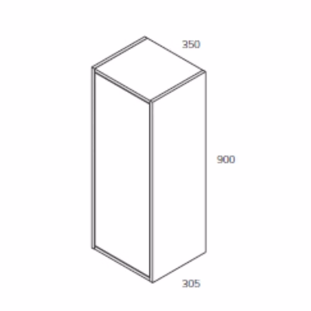 Colonna pensile da bagno Veriaffari nera opaca con apertura push L: 35 cm, P: 30.5 cm, H: 90 cm – 2