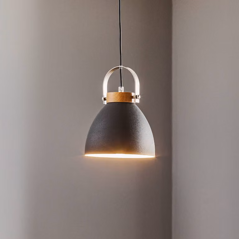 Lampada a sospensione Bergen Lamkur, dimmerabile, Nero, Soggiorno / Sala da pranzo, Metallo, Moderno, Lampada a sospensione