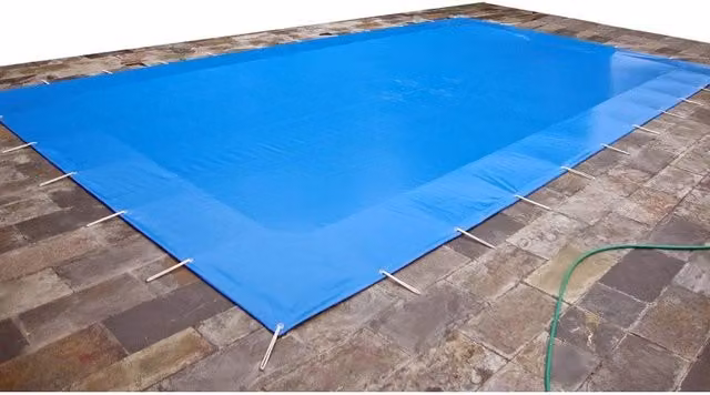 Telo Copertura Piscina 3x6m in PVC 600 gr/mq Verde - Protezione Invernale Antifoglie, Occhielli 50cm Sicurezza Bambini & Antiraggi UV
