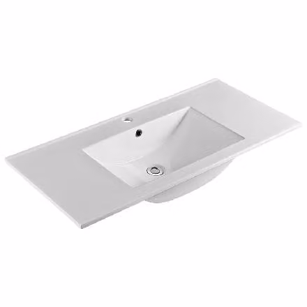 Mereo Keramika - Lavabo Slim, 1010 x 460 mm, con troppopieno, foro per rubinetto, bianco UC10146