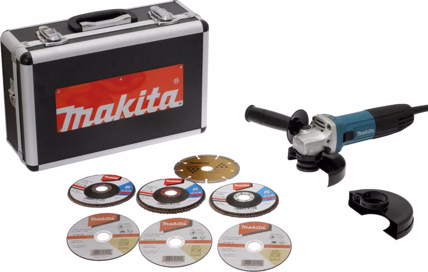 Smerigliatrice Ø125 mm 720W - MAKITA - con 7 dischi - scatola - GA5030RSP6
