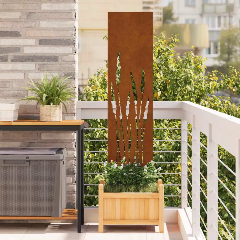 Paravent per privacy in giardino vidaXL in acciaio, colore marrone, L: 32 cm, H: 140 cm