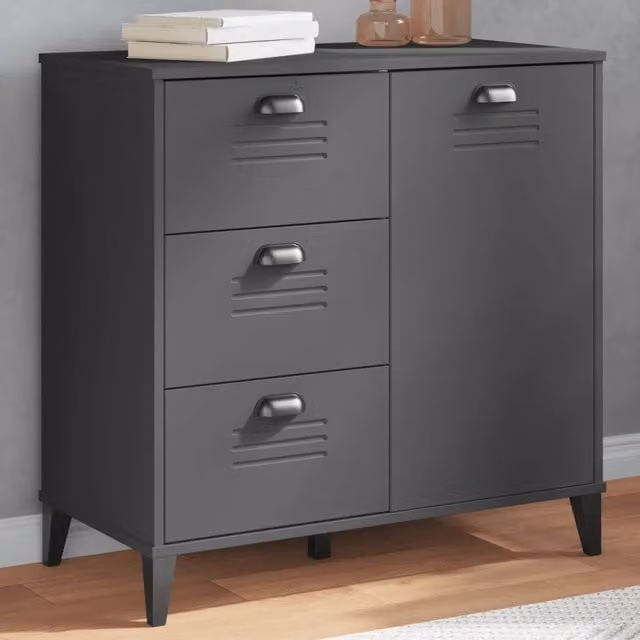 Credenza Buffet VIKEN Design Mania Antracite L/P/H: 80 x 40 x 80 cm in Legno Multistrato