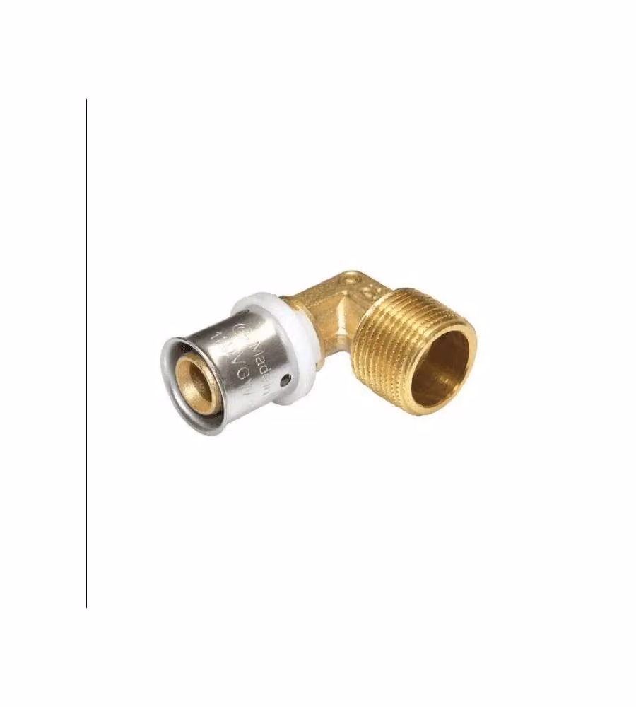 IDRO BRIC Gomito Maschio 1/2x16 A Pressare per Multistrato Plastica