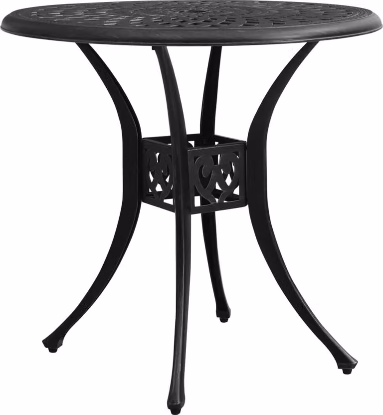 vidaXL Tavolo da giardino nero 78x78x72 cm in fusione di alluminio