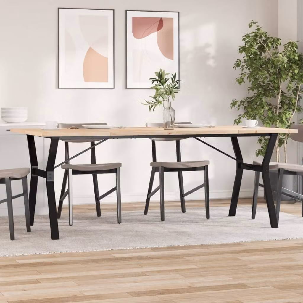 Maison Exclusive - Tavolo Pranzo Telaio a Y 200x100x75,5 cm Legno Pino e Acciaio