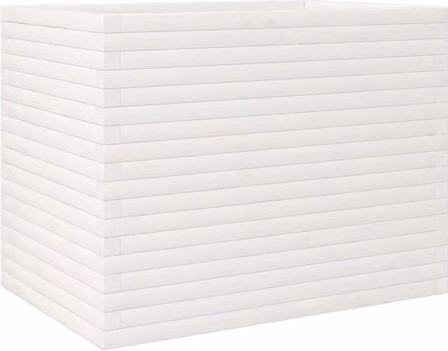 Fioriera | Cassetta per fiori | Vaso da Giardino Bianca 90x60x68,5cm Legno Massello di Pino