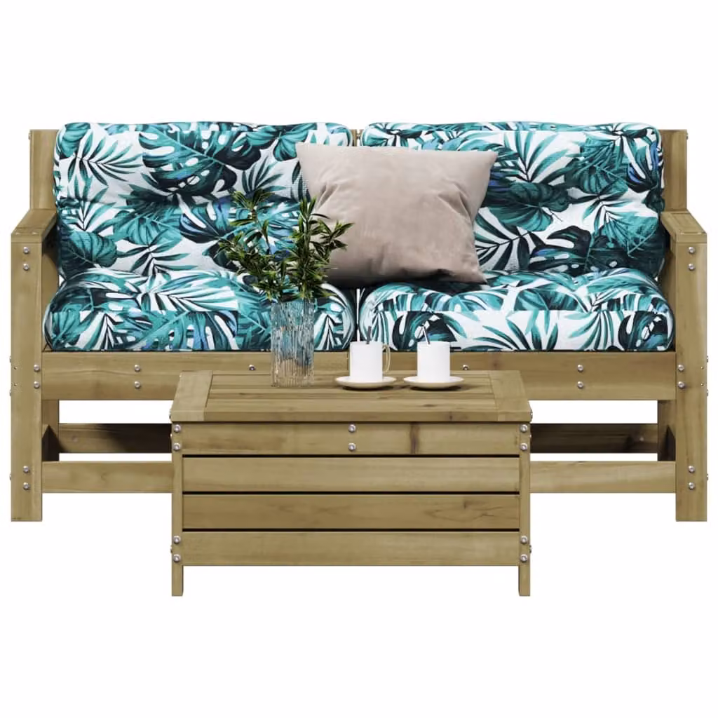 Maison Exclusive - Set da giardino a 3 pezzi con cuscini, in legno di pino trattato