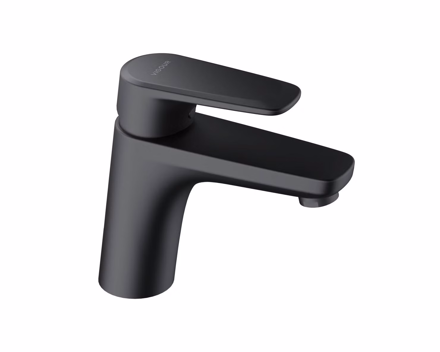 VIGOUR DERBY Miscelatore monocomando per lavabo senza scarico, nero opaco