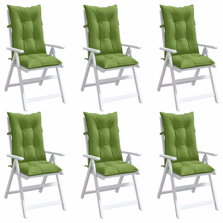 Set di 6 cuscini per schienale di sedia vidaXL in tessuto verde, L 120 cm x P 50 cm x H 7 cm