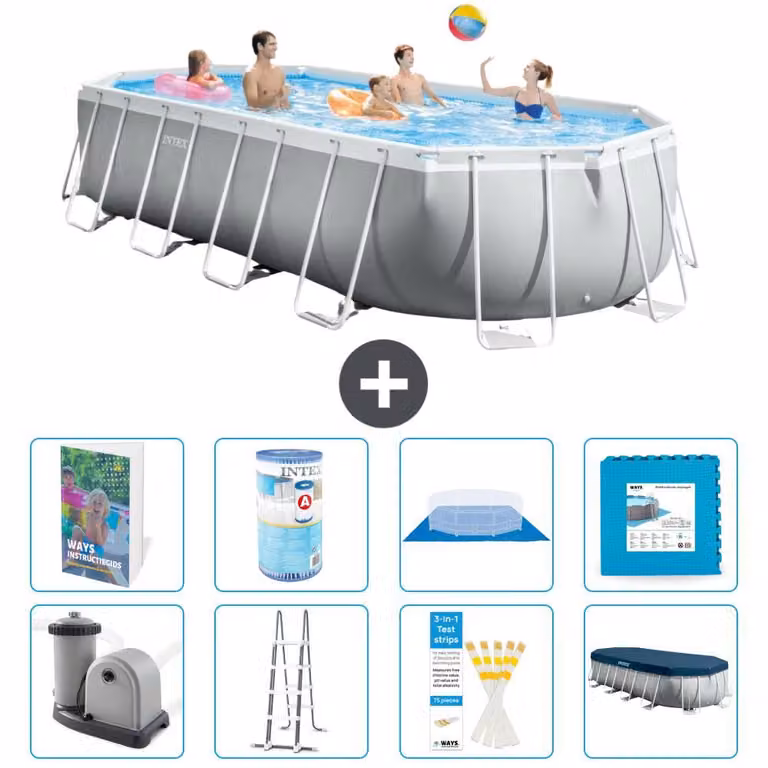 Piscina fuori terra ovale "Prism Frame" - 610x305x122 cm - 7 pezzi - Modello S602