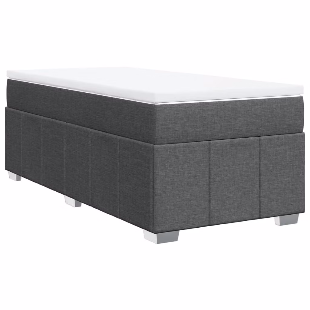 Giroletto a Molle con Materasso Grigio Scuro 90x190 cm Tessuto