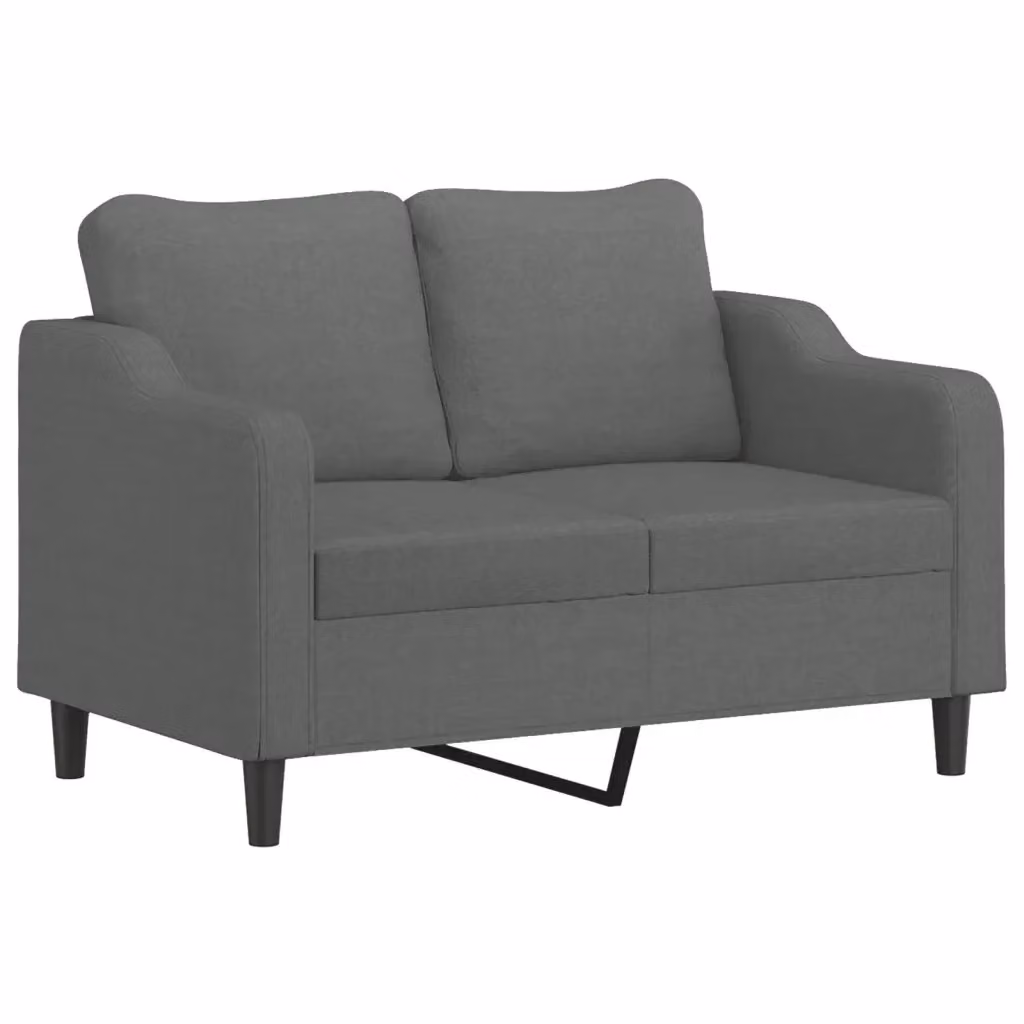 Divano a 2 posti moderno vidaXL in tessuto grigio con struttura in metallo L: 138 cm, P: 77 cm, H: 80 cm – 2