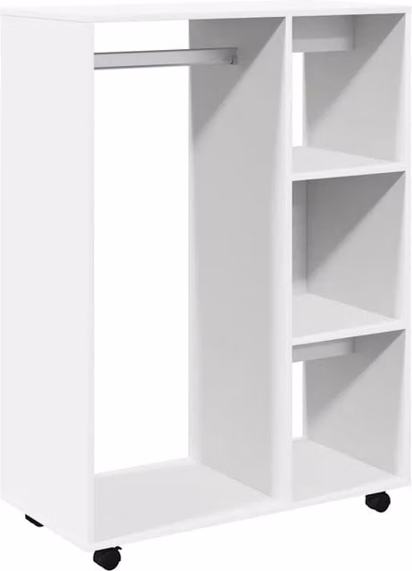 Armadio Bianco Design In per Camera da Letto in Legno con Illuminazione Integrata L: 80 cm, P: 40 cm, H: 110 cm