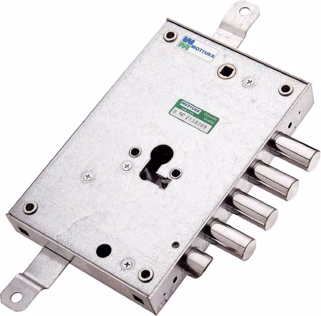 Serratura da applicare triplice Mottura per porte blindate sinistra, colore argento, L: 206 mm x H: 136 mm