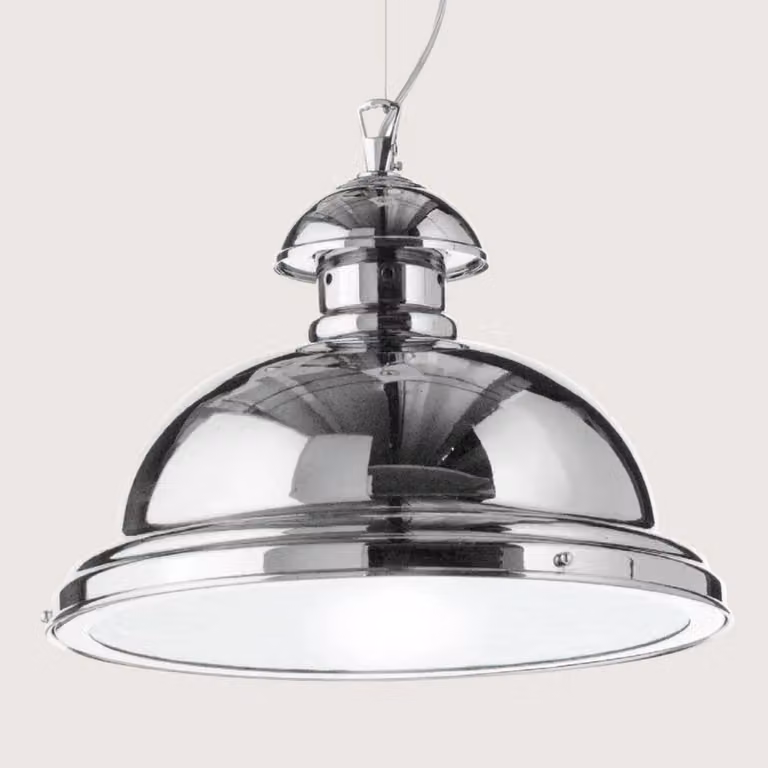 Cremasco Lampada a sospensione Scirocco, dimmerabile, Cromo / Argento, Soggiorno / Sala da pranzo, Metallo, Industriale, Lampada a sospensione