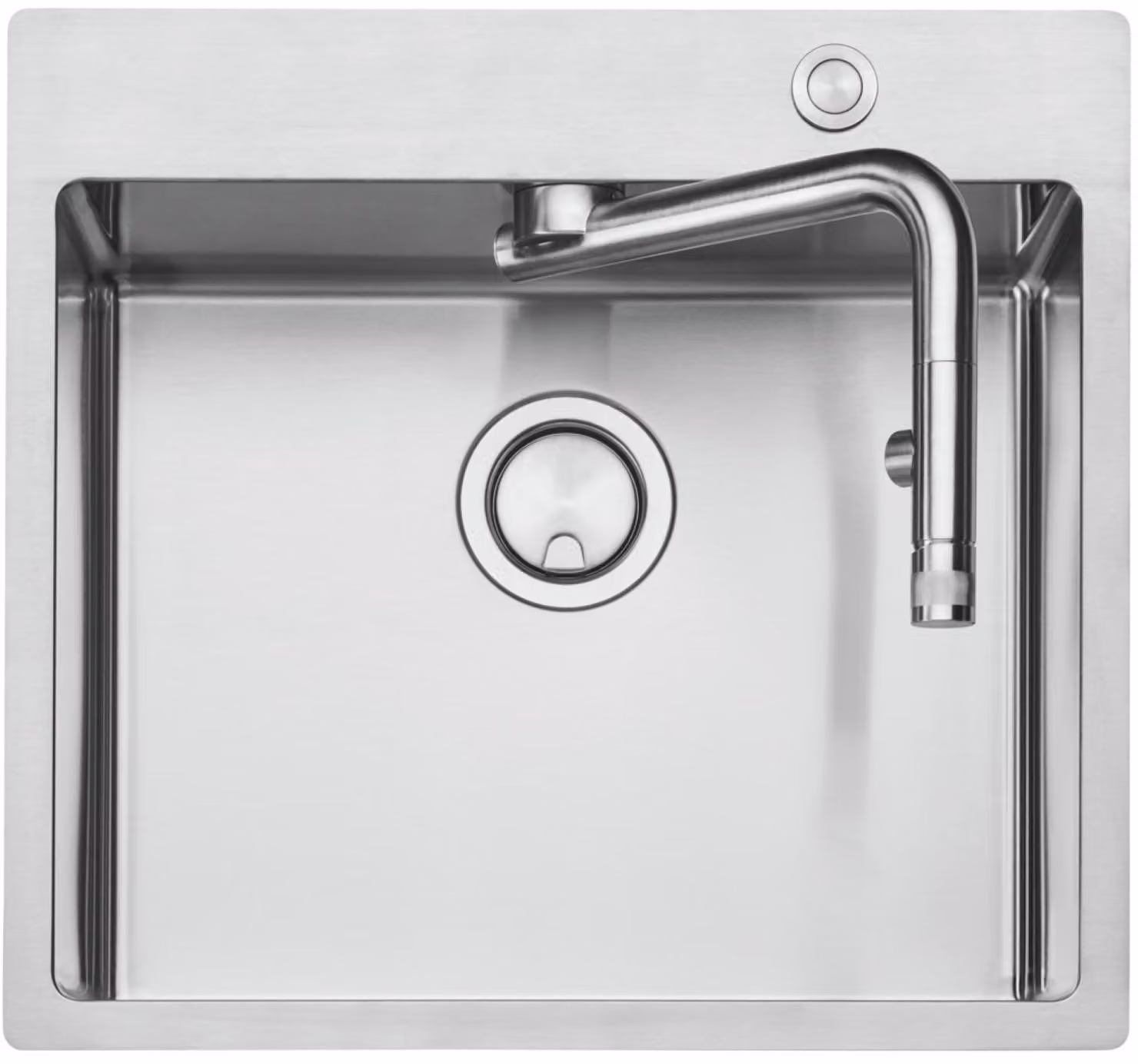 Set lavello da incasso Naber con miscelatore Corno Turno 50 larghezza mobile 50 cm acciaio inox 1041002