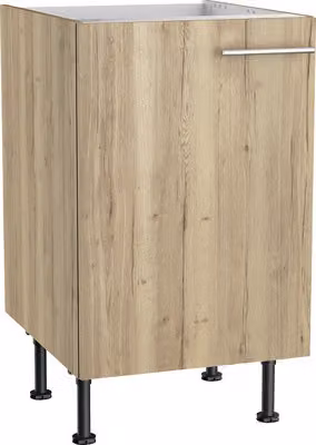 Mobile lavello Optifit Erik290 LxPxA 50 x 58,4 x 87 cm rovere selvatico strutturato opaco, in kit, battuta reversibile, KFER SPL50