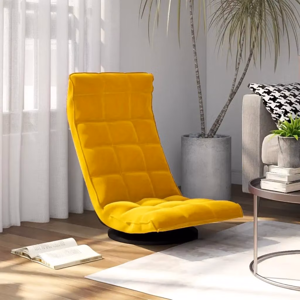 Sedia da Gaming Girevole a 360 Gradi in Velluto Giallo CFW7372387 – 2