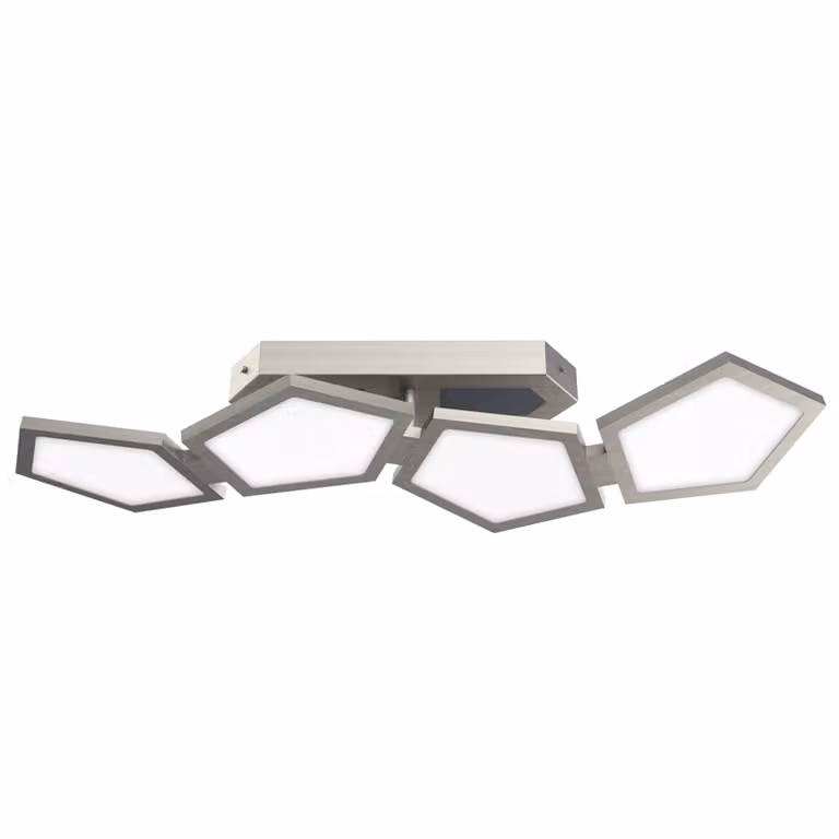 Evotec Plafoniera a LED Poly, dimmerabile, Alluminio / Grigio / Zincato, Soggiorno / Sala da pranzo, Alluminio, Moderno, Plafoniera LED