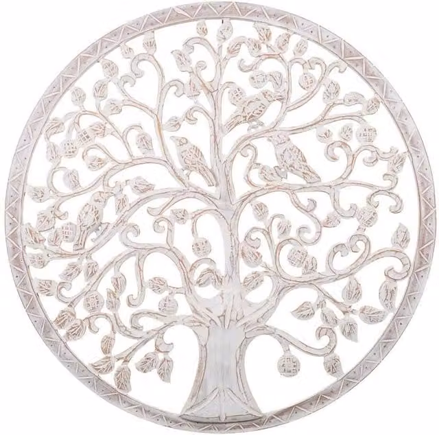 Pannello decorativo rotondo in legno bianco WANDERLUST DECO stile shabby chic L: 90 cm, P: 90 cm, H: 2,5 cm
