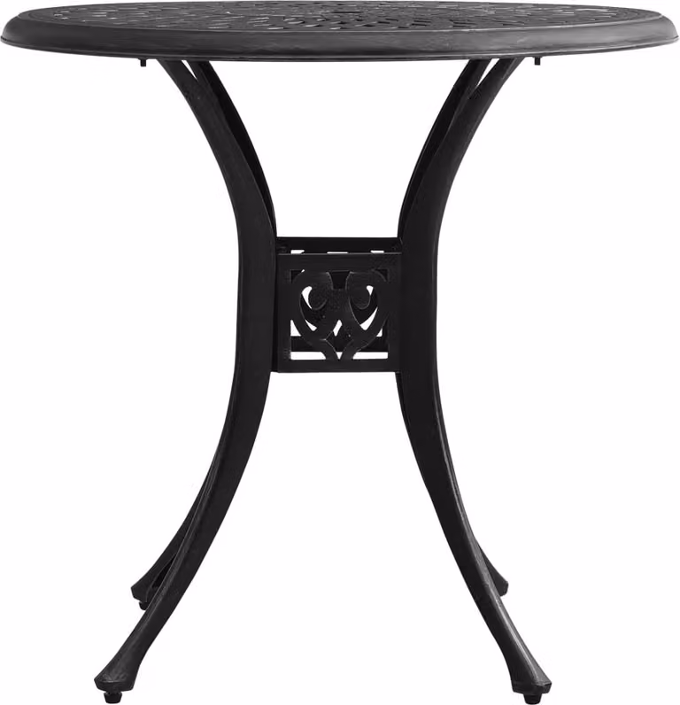 Tavolo da Giardino Nero 78x78x72 cm in Alluminio Pressofuso