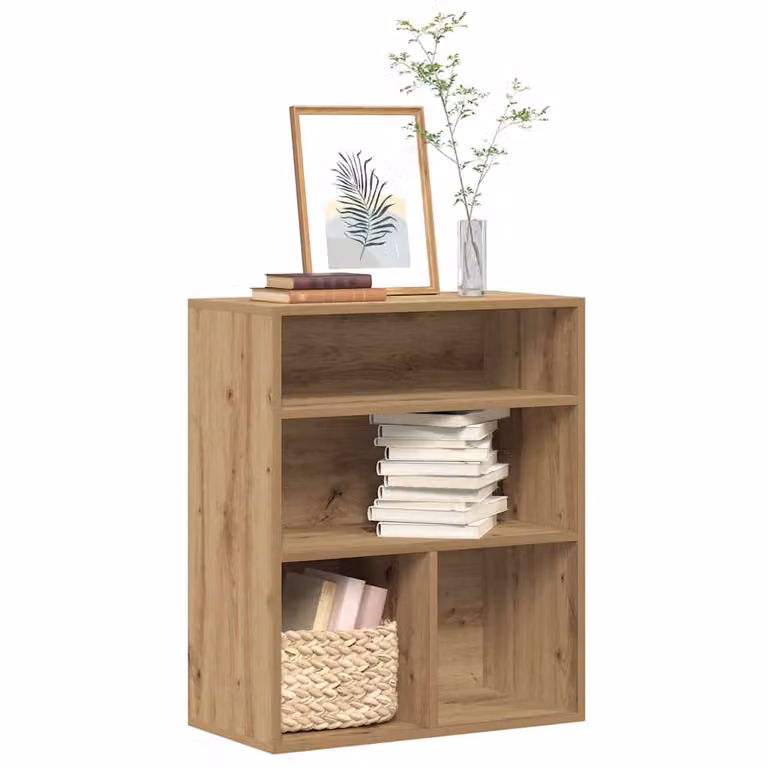 Libreria moderna vidaXL in legno marrone con pannello posteriore L 60 cm, P 30 cm, H 71,5 cm
