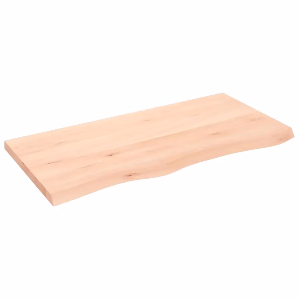 Ripiano a parete in rovere massello non trattato vidaXL marrone L: 100 cm, P: 50 cm, H: 2-4 cm – 2