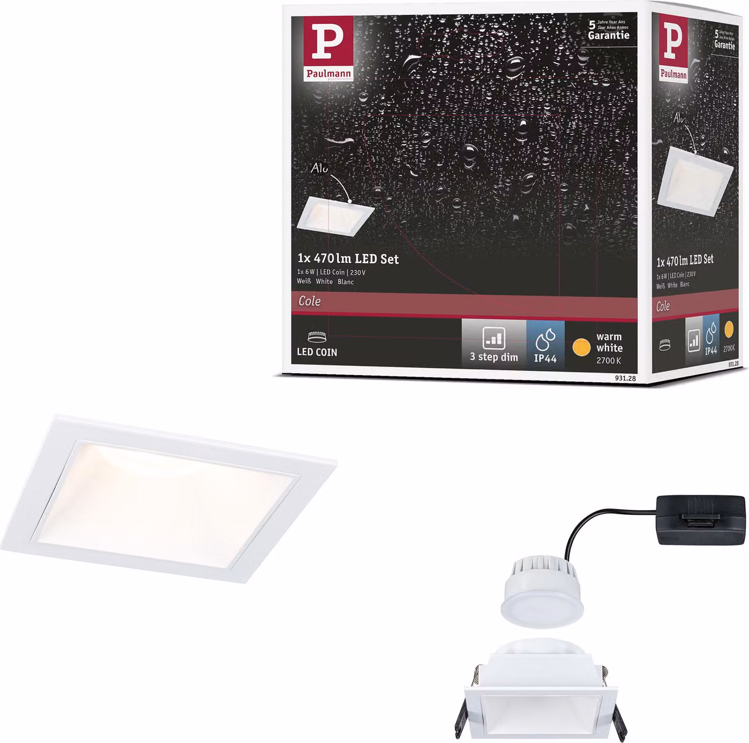 Paulmann Luce da incasso LED Cole set da 1
