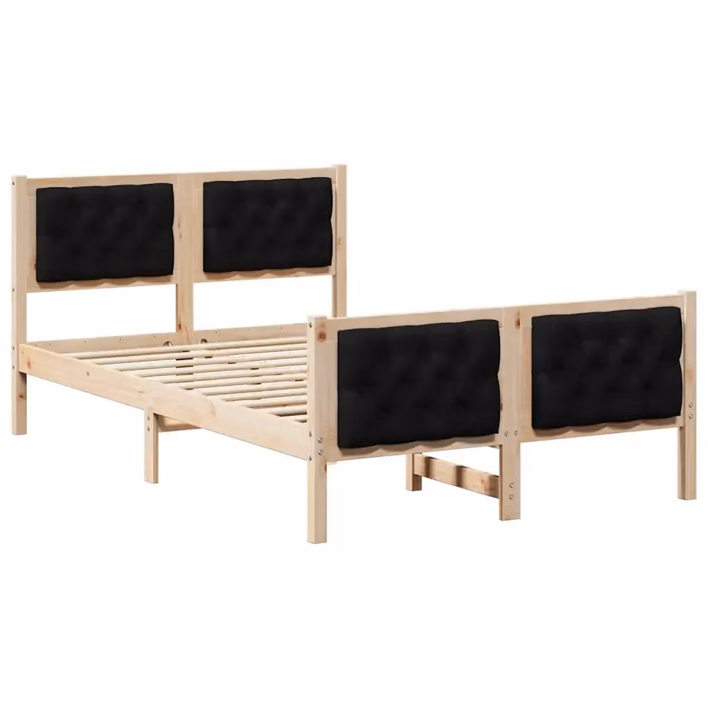 Struttura del letto vidaXL in pino massello nero L: 135 cm, P: 190 cm, H: 200 cm – 2