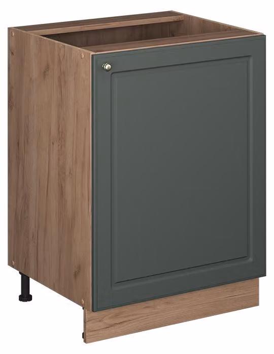 Mobiletto base cucina Vicco Fame-Line Verde-oro rustico/Rovere dorato 60 cm 1 anta senza piano di lavoro, Model 65197