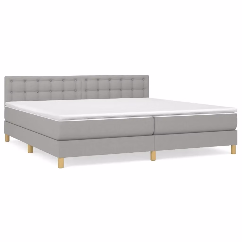 Letto Ibrido con Giroletto a Molle e Materasso vidaXL, Grigio e Bianco, L/P/H: 200 x 200 x 39 cm – 2