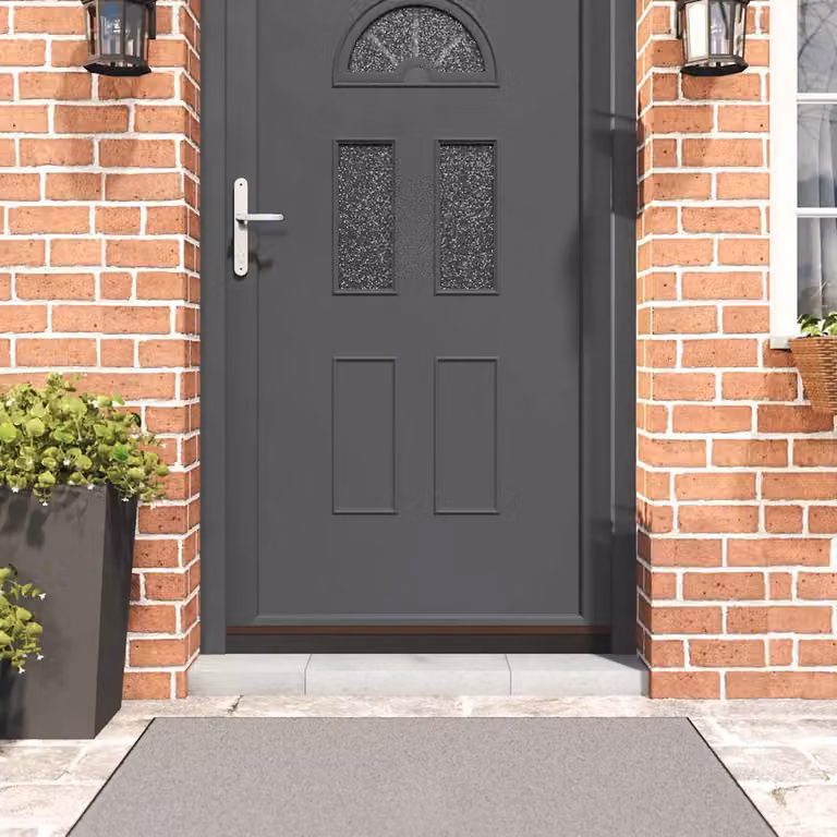 Set di 6 spazzole autoadesive per porte vidaXL in lega di alluminio, colore marrone, L: 100 cm