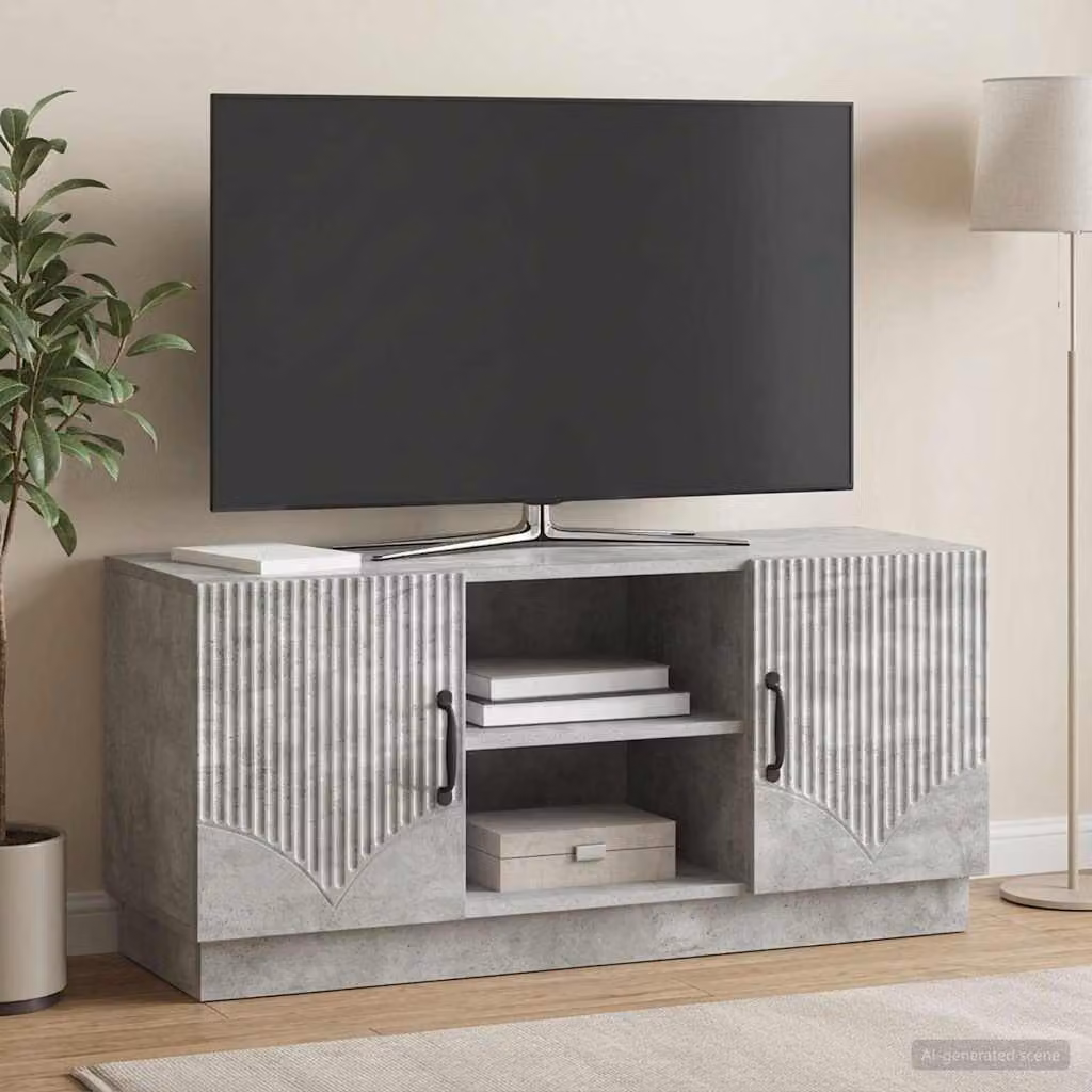 vidaXL Mobile TV Grigio Cemento L: 102 cm, P: 34,5 cm, H: 47 cm