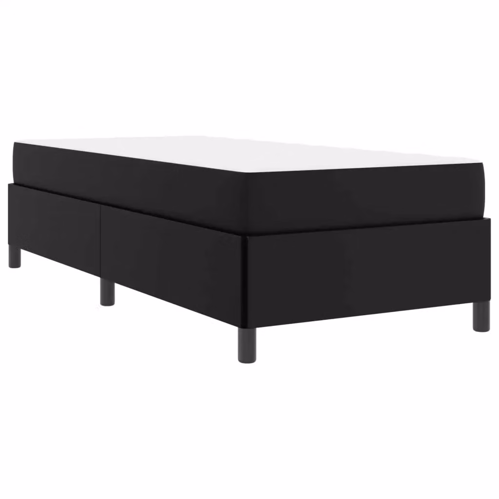 Struttura letto con materasso vidaXL in tessuto e legno, L/P/H: 90 x 190 x 193 cm, Nero – 2