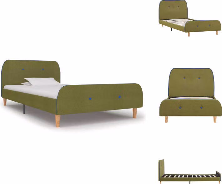 vidaXL Struttura letto in tessuto verde 90x200 cm - Letti e strutture letto