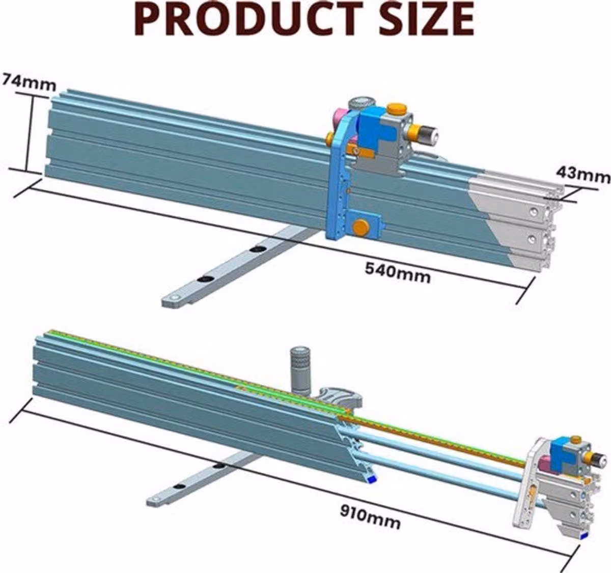 Misuratore di angoli da 0 a 70 gradi - Lunghezza 850 mm - Precisione per la lavorazione del legno