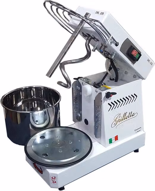 Impastatrice a spirale ribaltabile con vasca estraibile Famag Grilletta IM 5S, potenza 350W, capacità 5kg, colore bianco