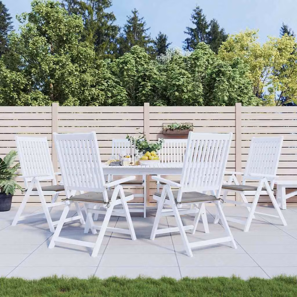 Set di 6 cuscini per sedia vidaXL grigi in tessuto Oxford traspirante e idrorepellente L/P/H: 50 x 50 x 3 cm