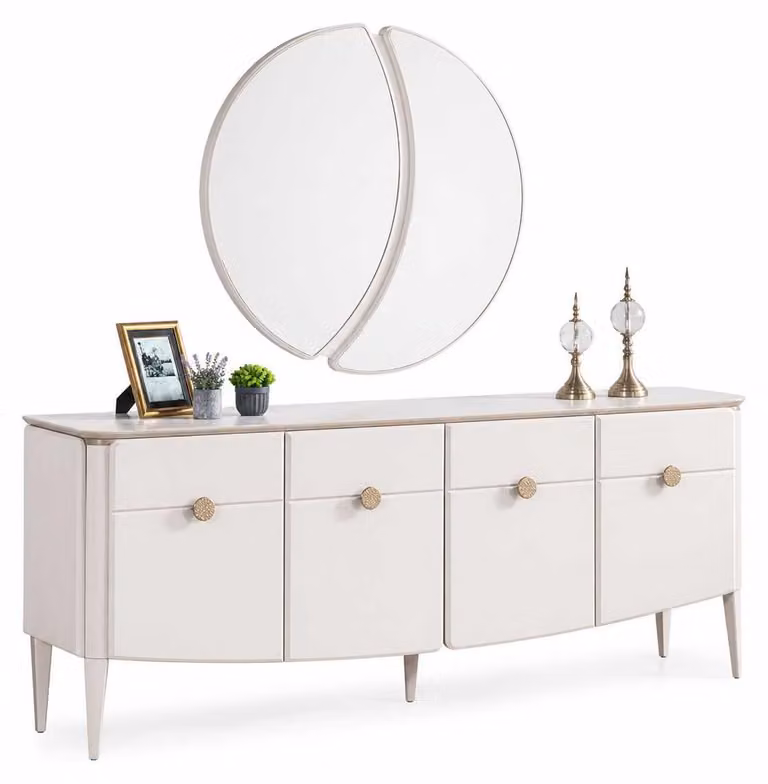 Credenza da sala da pranzo con specchio, buffet, mobile da cucina, credenza, comò