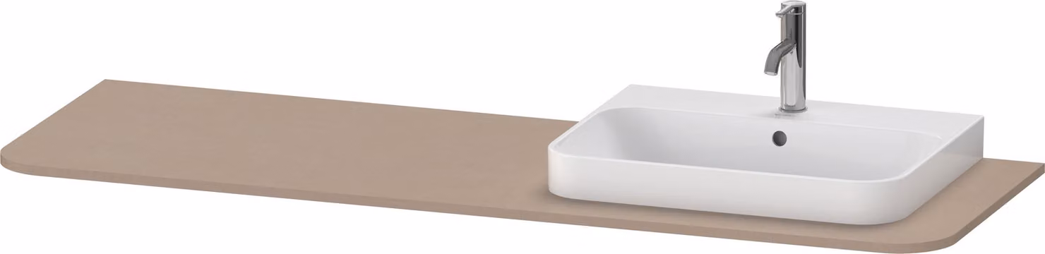 Console Duravit Happy D.2 Plus, 1600x550 mm, 1 découpe à droite, pour meuble sous-lavabo HP4944, HP4963, HP4973, HP031HR7575, HP031HR7575