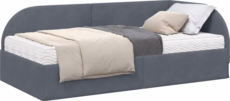 Struttura Letto Angolare con Materasso 2 pcs Grigio Velluto